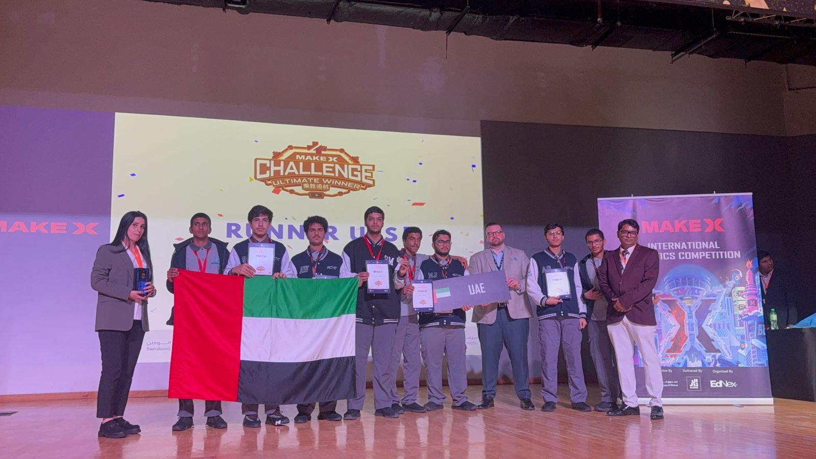 MakeX Competition – 1st Place (UAE), 2nd Place (International) | الأول على مستوى الدولة، والثاني دولياً